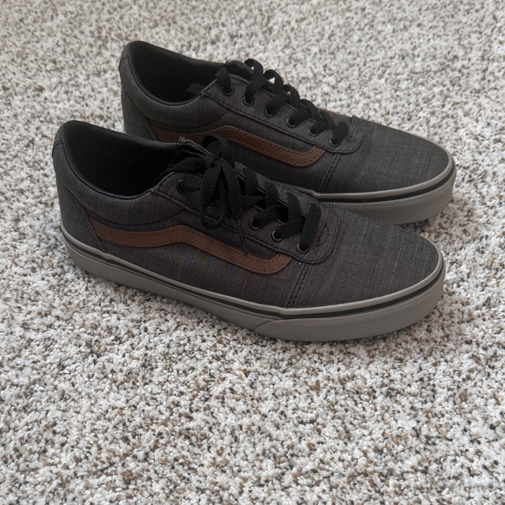 Vans Youth Charcoal and Brown Sneakers